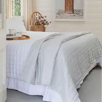 Tempt Linen Throw - Pale Grey