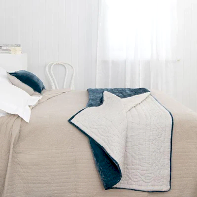 Lux Silk Velvet Throw - Teal