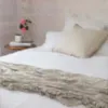 Isle Ruffled Linen Throw - Natural